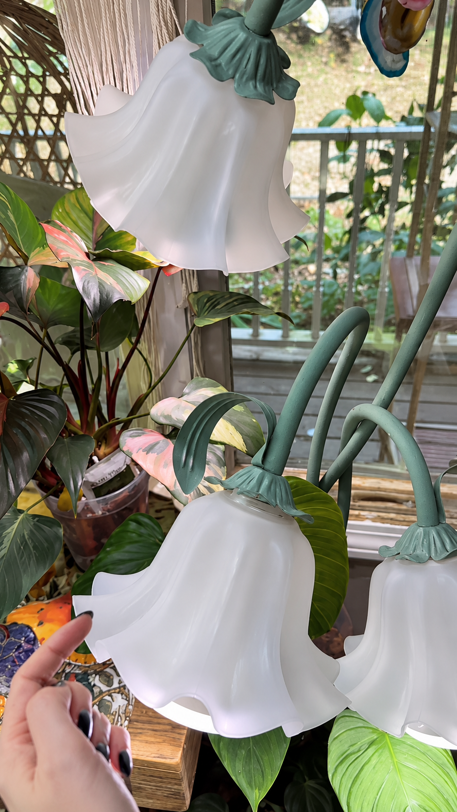 Close-up of the flower shade from the product video